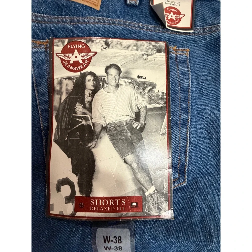 Vintage NWT Men's 38 Flying A Jeanswear Relaxed Fit Denim Shorts Blue Cotton